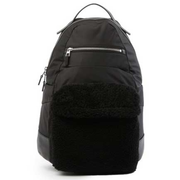 Theory Handbags - Theory Shearling Trimmed Backpack